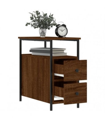 vidaXL Bedside Cabinets 2 pcs Brown Oak 30x60x60 cm Engineered Wood