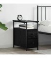 vidaXL Bedside Cabinet Black oak 30 x 60 x 60 cm Engineered wood