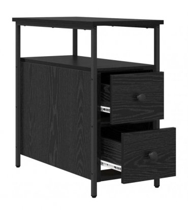 vidaXL Bedside Cabinet Black oak 30 x 60 x 60 cm Engineered wood