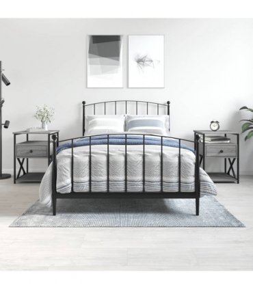 vidaXL Bedside Cabinets 2 pcs Grey Sonoma 40x42x55 cm Engineered Wood