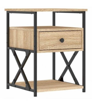 vidaXL Bedside Cabinet | Sonoma Oak | Engineered wood, iron | 40x42x55 cm