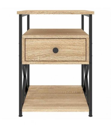 vidaXL Bedside Cabinet | Sonoma Oak | Engineered wood, iron | 40x42x55 cm