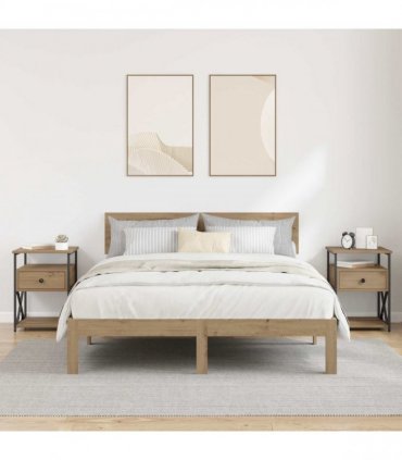 vidaXL Bedside Cabinet with Drawer 2 pcs Artisan Oak 40 x 42 x 55 cm