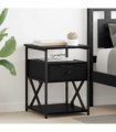 vidaXL Bedside Cabinet 2 pcs Black Oak 40 x 42 x 55 cm Engineered Wood