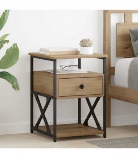 vidaXL Bedside Cabinet Artisan Oak 40 x 42 x 55 cm Engineered Wood