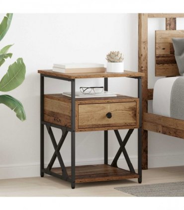 vidaXL Bedside Cabinet 2 pcs Old Wood 40 x 42 x 55 cm Engineered Wood
