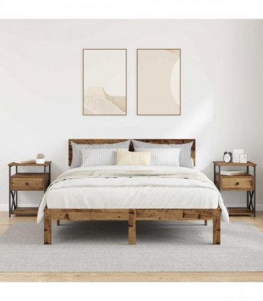 vidaXL Bedside Cabinet 2 pcs Old Wood 40 x 42 x 55 cm Engineered Wood