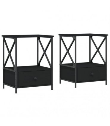 vidaXL Bedside Tables 2 pcs Black 50x41x65 cm Engineered Wood