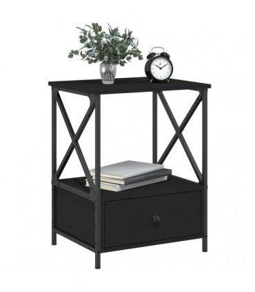 vidaXL Bedside Tables 2 pcs Black 50x41x65 cm Engineered Wood