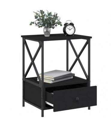 vidaXL Bedside Tables 2 pcs Black 50x41x65 cm Engineered Wood