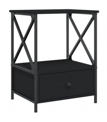 vidaXL Bedside Tables 2 pcs Black 50x41x65 cm Engineered Wood