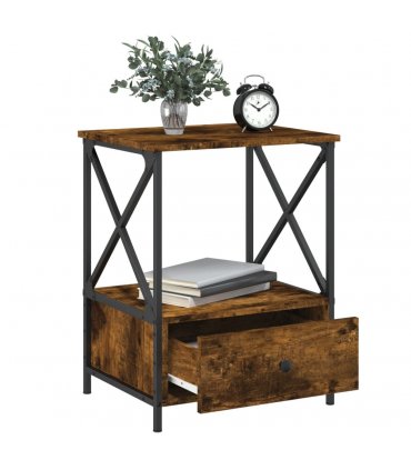 vidaXL Bedside Tables 2 pcs Smoked Oak 50x41x65 cm Engineered Wood