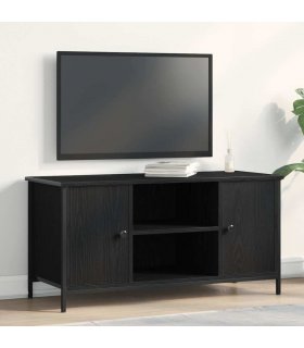 vidaXL TV Cabinet Black oak 100 x 40 x 50 cm Engineered wood