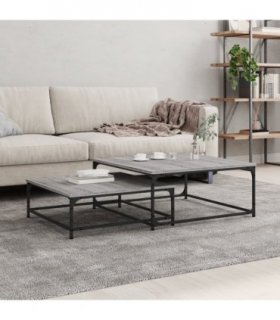 vidaXL Nesting Coffee Tables 2 pcs Grey Sonoma Engineered Wood — V0672042053