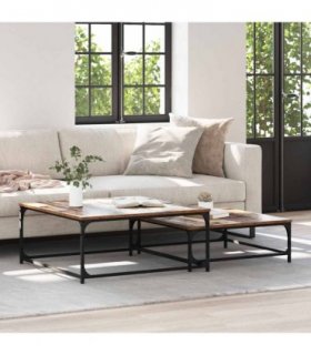 vidaXL Coffee Table 2 pcs Old Wood Engineered Wood