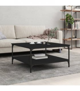 vidaXL Coffee Table Black 80x80x40 cm Engineered Wood — Size: 80 x 80 x 40 cm