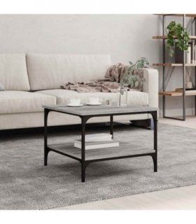 vidaXL Coffee Table Grey Sonoma 55x55x40 cm Engineered Wood — Size: 55 x 55 x 40 cm