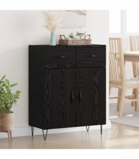 vidaXL Sideboard Black Oak 69.5 x 34 x 90 cm Engineered Wood — V0672042122