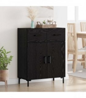 vidaXL Sideboard Black Oak 69.5 x 34 x 90 cm Engineered Wood — V0672042125
