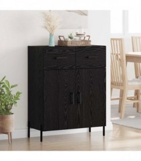 vidaXL Sideboard Black Oak 69.5 x 34 x 90 cm Engineered Wood — V0672042136
