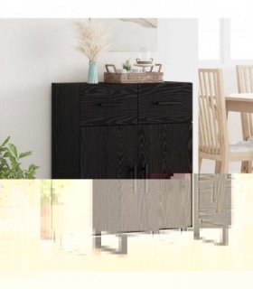 vidaXL Sideboard Black Oak 69.5 x 34 x 90 cm Engineered Wood — V0672042161