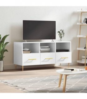 vidaXL TV Cabinet High Gloss White 102x36x50 cm Engineered Wood