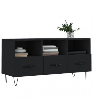 vidaXL TV Cabinet Black 102x36x50 cm Engineered Wood