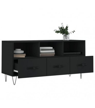 vidaXL TV Cabinet Black 102x36x50 cm Engineered Wood