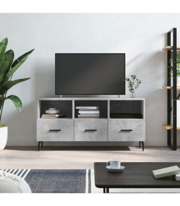 vidaXL TV Cabinet Concrete Grey 102x36x50 cm Engineered Wood — V0672042250