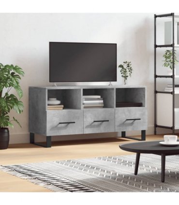 vidaXL TV Cabinet Concrete Grey 102x36x50 cm Engineered Wood — V0672042251