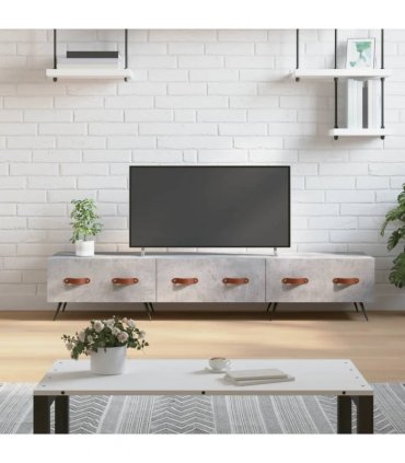vidaXL TV Cabinet Concrete Grey 150x36x30 cm Engineered Wood
