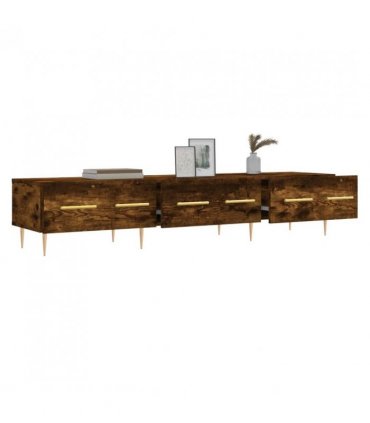 vidaXL TV Cabinet Smoked Oak 150x36x30 cm Engineered Wood