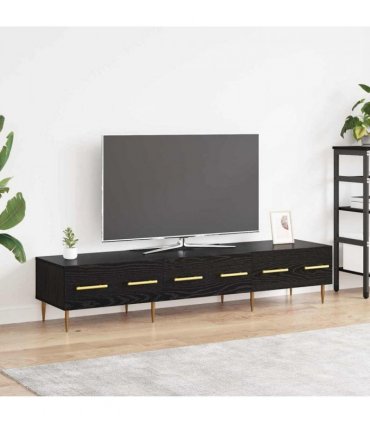 vidaXL TV Cabinet Black Oak 150 x 36 x 30 cm Engineered Wood
