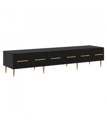 vidaXL TV Cabinet Black Oak 150 x 36 x 30 cm Engineered Wood
