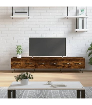 vidaXL TV Cabinet Smoked Oak 150x36x30 cm Engineered Wood — V0672042274
