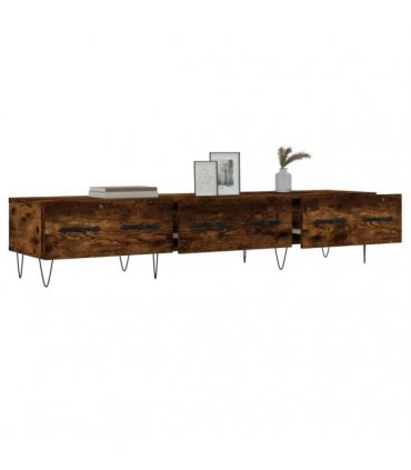 vidaXL TV Cabinet Smoked Oak 150x36x30 cm Engineered Wood — V0672042274