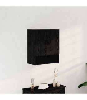 vidaXL Wall-mounted Cabinet Black Oak 60 x 31 x 70 cm Engineered Wood — V0672042471
