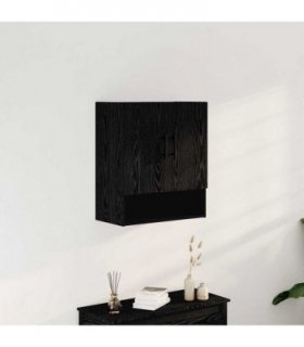 vidaXL Wall-mounted Cabinet Black Oak 60 x 31 x 70 cm Engineered Wood — V0672042473