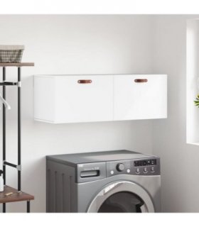 vidaXL Wall Cabinet White 100x36.5x35 cm Engineered Wood — Size: 100 x 36.5 x 35 cm