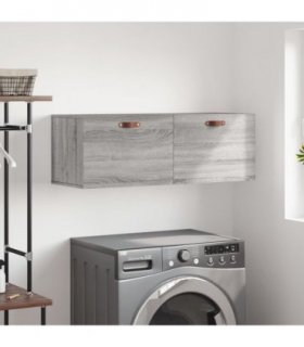 vidaXL Wall Cabinet Grey Sonoma 100x36.5x35 cm Engineered Wood — Size: 100 x 36.5 x 35 cm