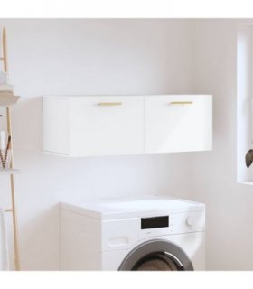 vidaXL Wall Cabinet White 100x36.5x35 cm Engineered Wood — Size: 100 x 36.5 x 35 cm — V0672042569