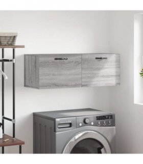 vidaXL Wall Cabinet Grey Sonoma 100x36.5x35 cm Engineered Wood — Size: 100 x 36.5 x 35 cm — V0672042579