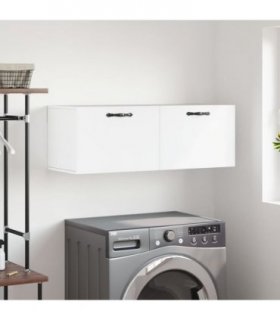 vidaXL Wall Cabinet White 100x36.5x35 cm Engineered Wood — Size: 100 x 36.5 x 35 cm — V0672042580