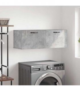 vidaXL Wall Cabinet Concrete Grey 100x36.5x35 cm Engineered Wood — Size: 100 x 36.5 x 35 cm — V0672042583