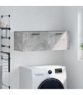 vidaXL Wall Cabinet Concrete Grey 100x36.5x35 cm Engineered Wood — Size: 100 x 36.5 x 35 cm — V0672042622