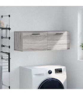 vidaXL Wall Cabinet Grey Sonoma 100x36.5x35 cm Engineered Wood — Size: 100 x 36.5 x 35 cm — V0672042623