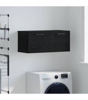 vidaXL Wall Cabinet Black oak 80 x 36.5 x 35 cm Engineered wood — V0672042624
