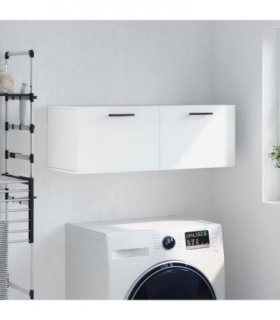vidaXL Wall Cabinet White 100x36.5x35 cm Engineered Wood — Size: 100 x 36.5 x 35 cm — V0672042626