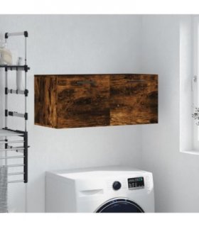 vidaXL Wall Cabinet Smoked Oak 80x36.5x35 cm Engineered Wood — Size: 80 x 36.5 x 35 cm
