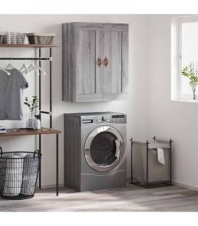 vidaXL Wall Mounted Cabinet Grey Sonoma 69.5x34x90 cm Engineered Wood